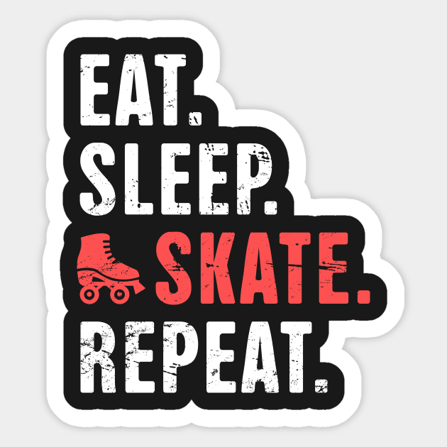 Eat. Sleep. Skate. Repeat. | Roller Skating Sticker by MeatMan